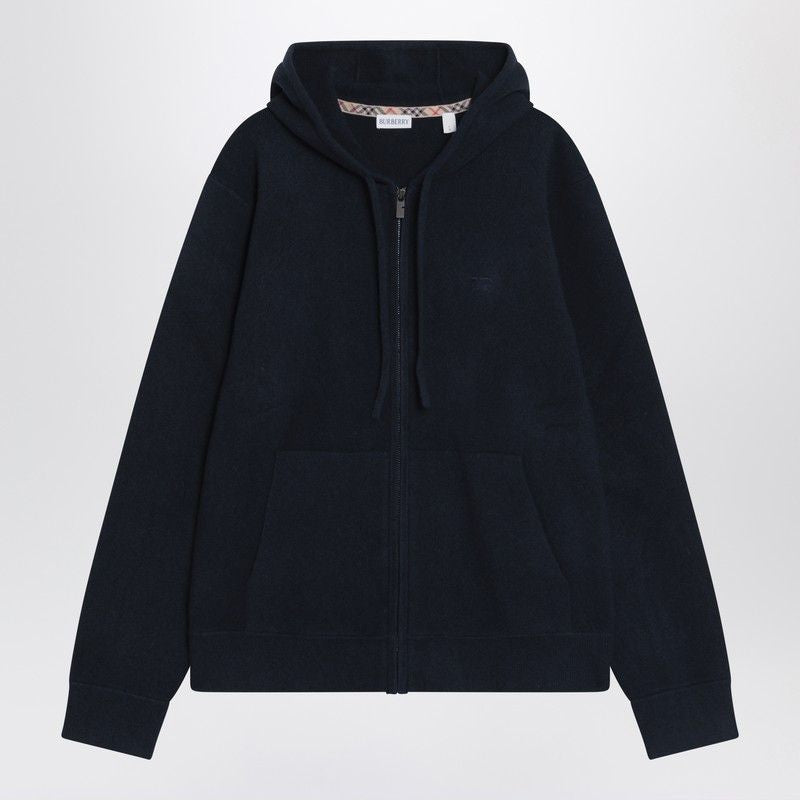 BURBERRY Zip-Up Cardigan with Hood for Men - FW25 Collection