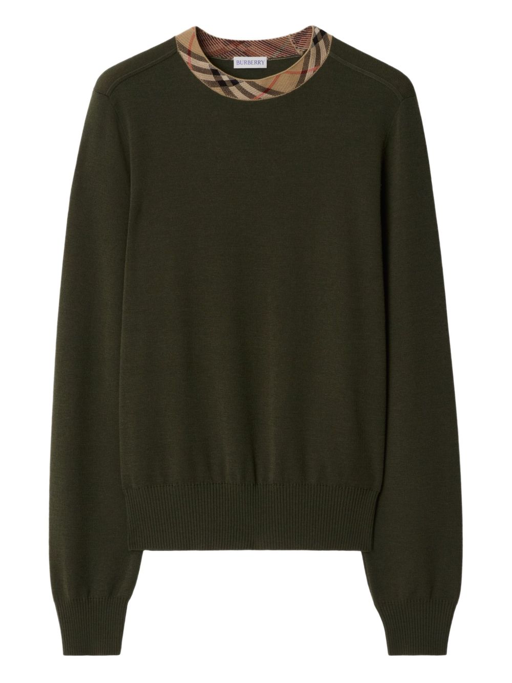 BURBERRY Military Check Knit Sweater for Women