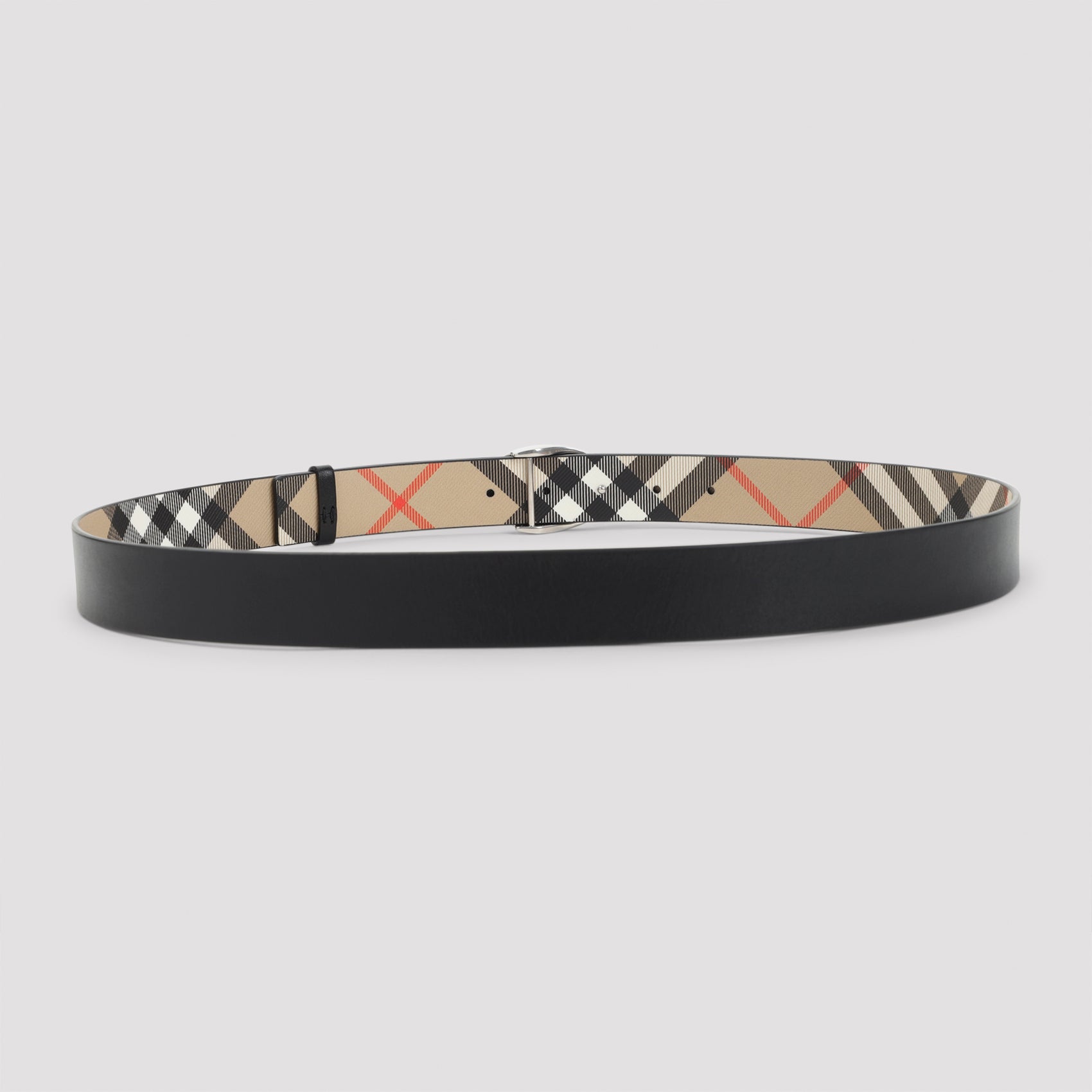 BURBERRY Leather Oval Knight Belt