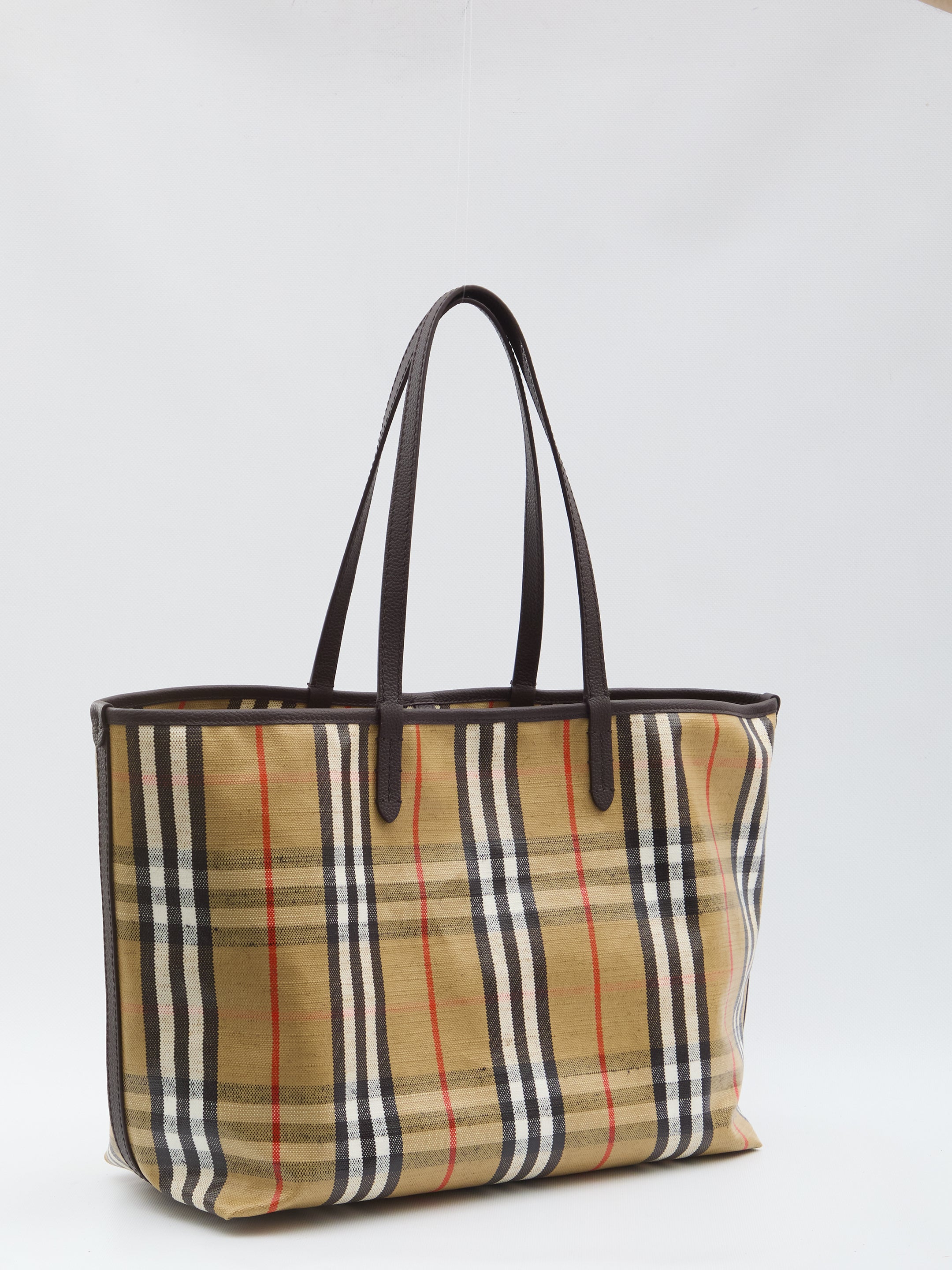 BURBERRY Highlands Cotton Tote Handbag