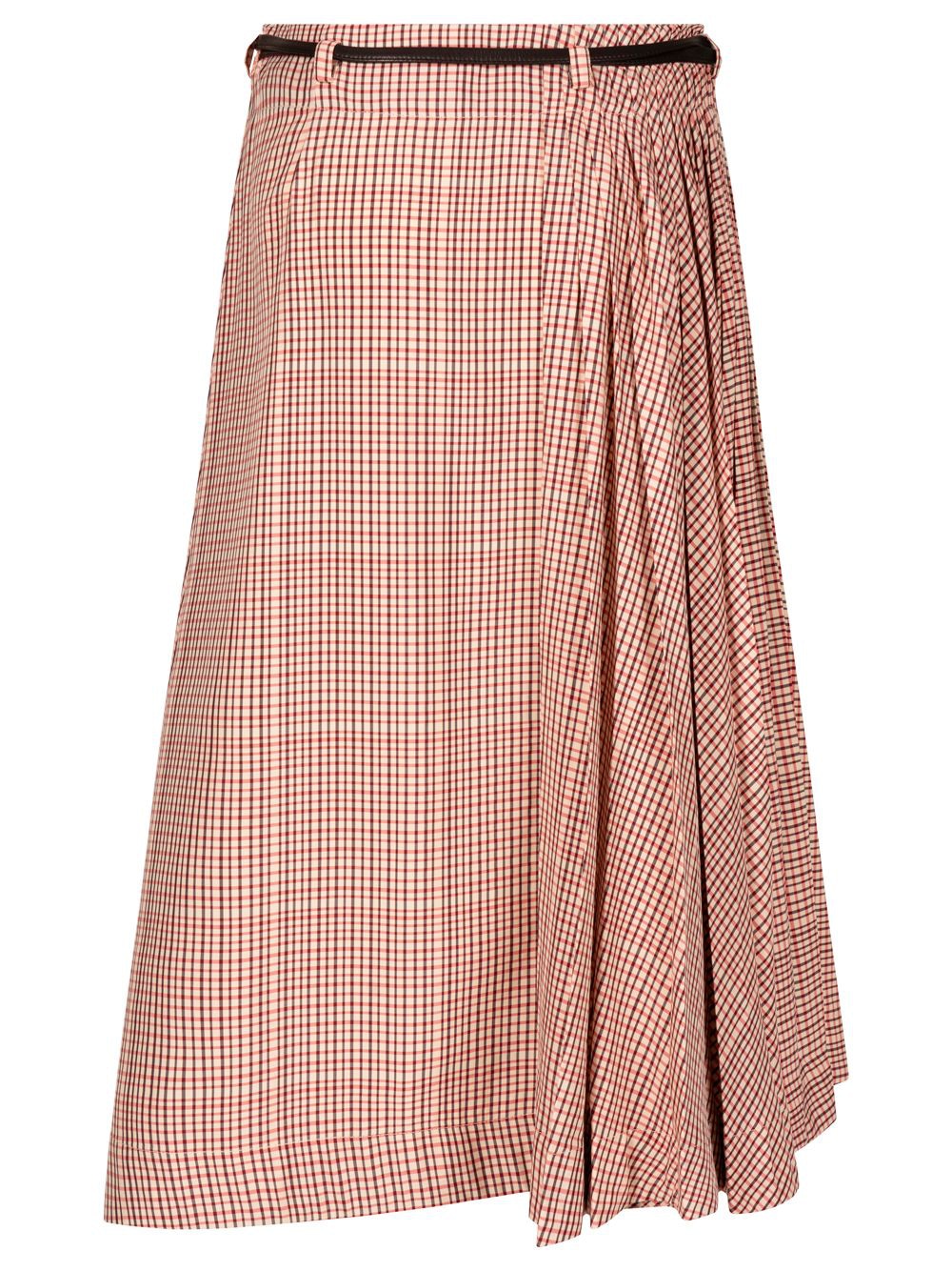 BOTTEGA VENETA Check Tech Viscose Midi Skirt