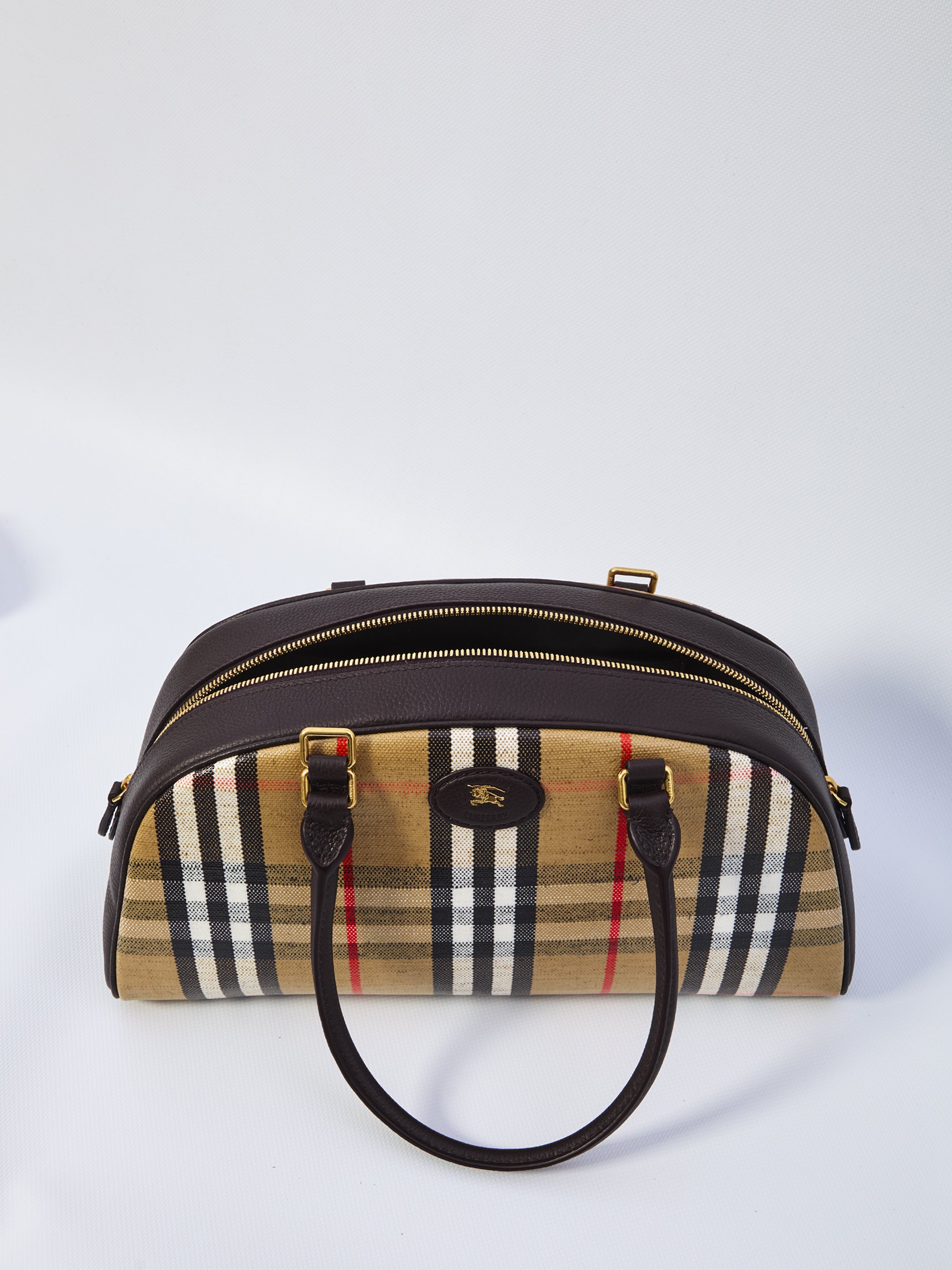BURBERRY Highlands Bowling Mini Handbag 33.5x16x12cm