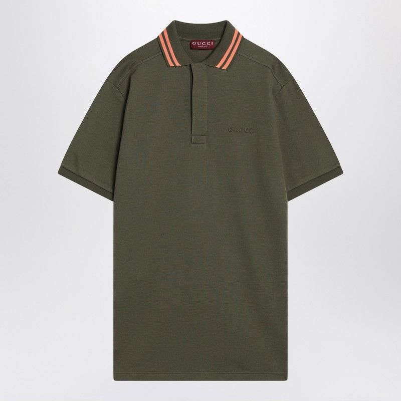 GUCCI Men's Short Sleeve Polo in Cotton Blend