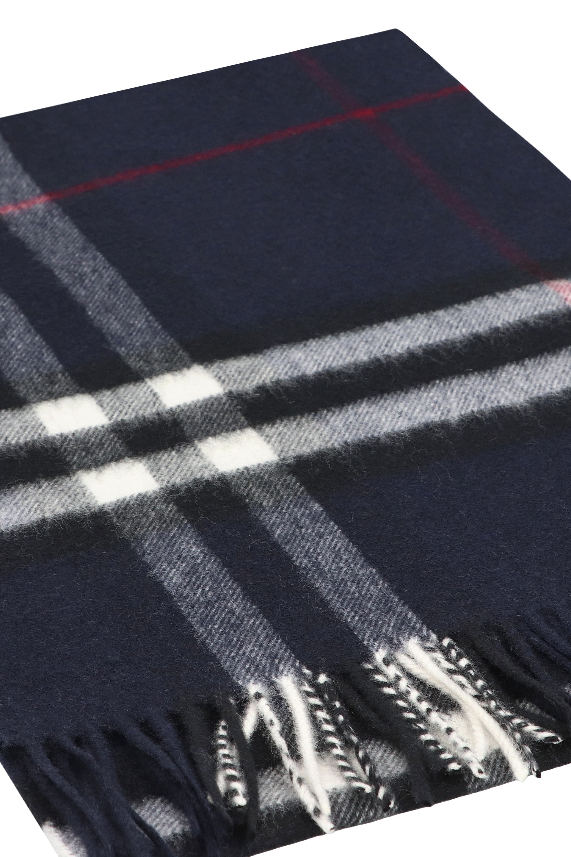 BURBERRY Checkered Design Cashmere Scarf - 168x30 cm