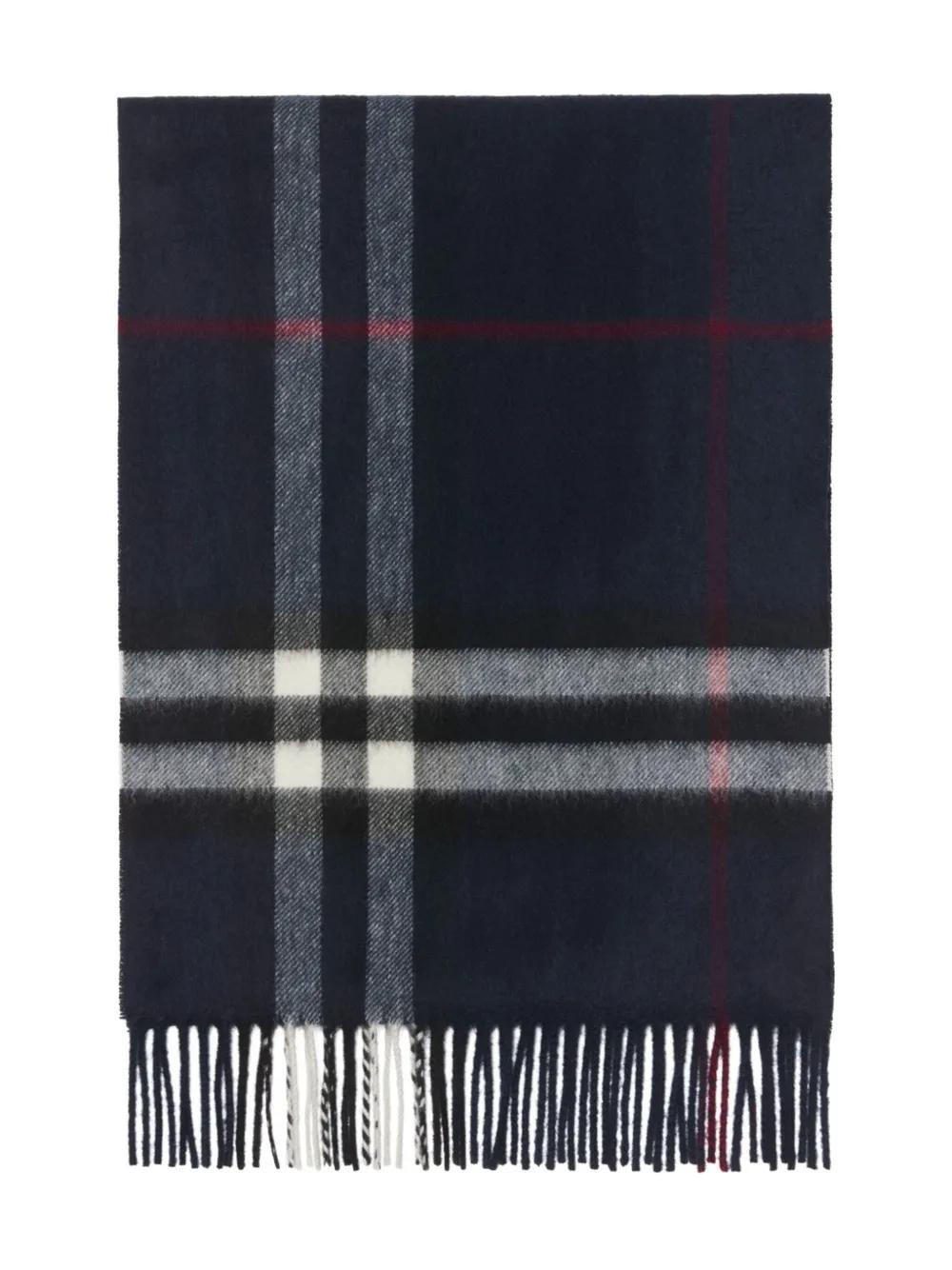 BURBERRY Plaid Cashmere Scarf - Rectangular Design