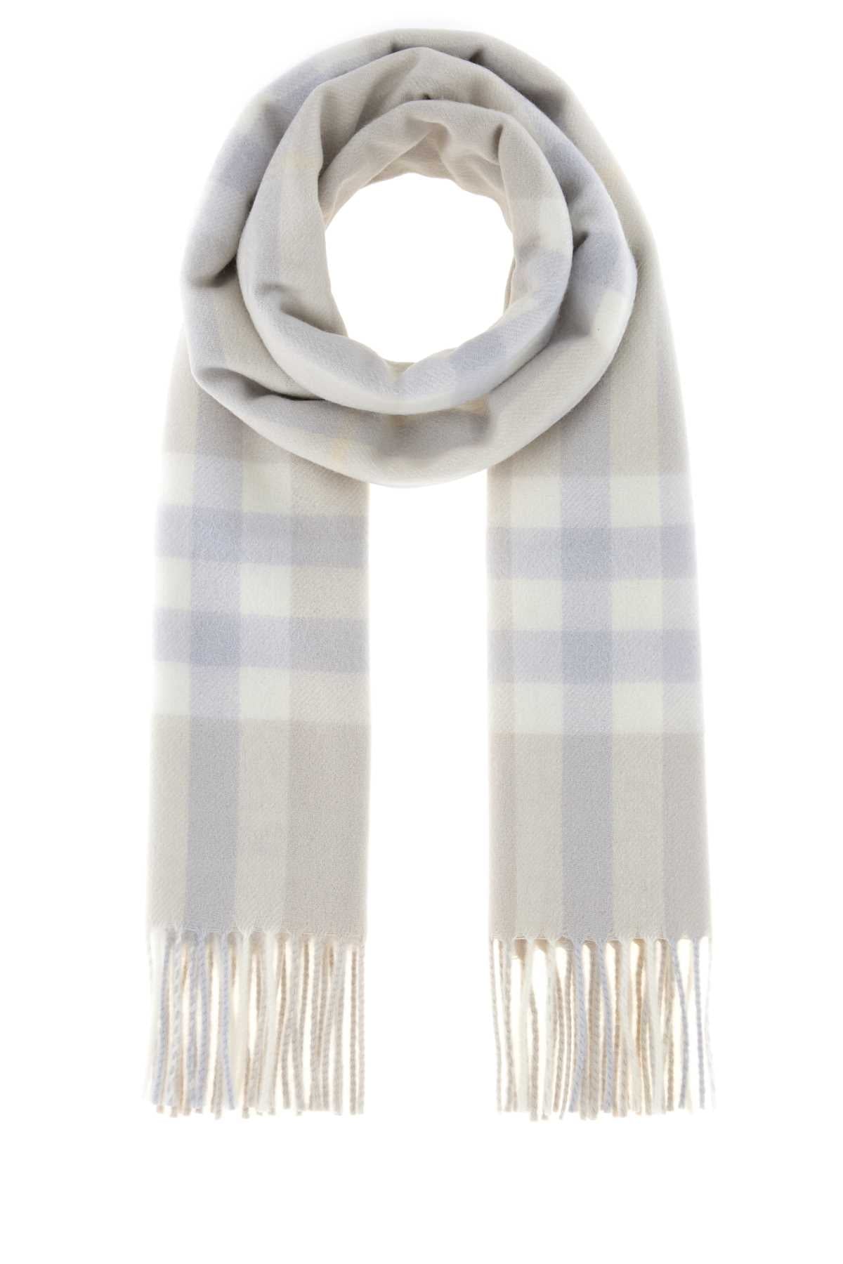 BURBERRY Checked Embroidered Cashmere Scarf