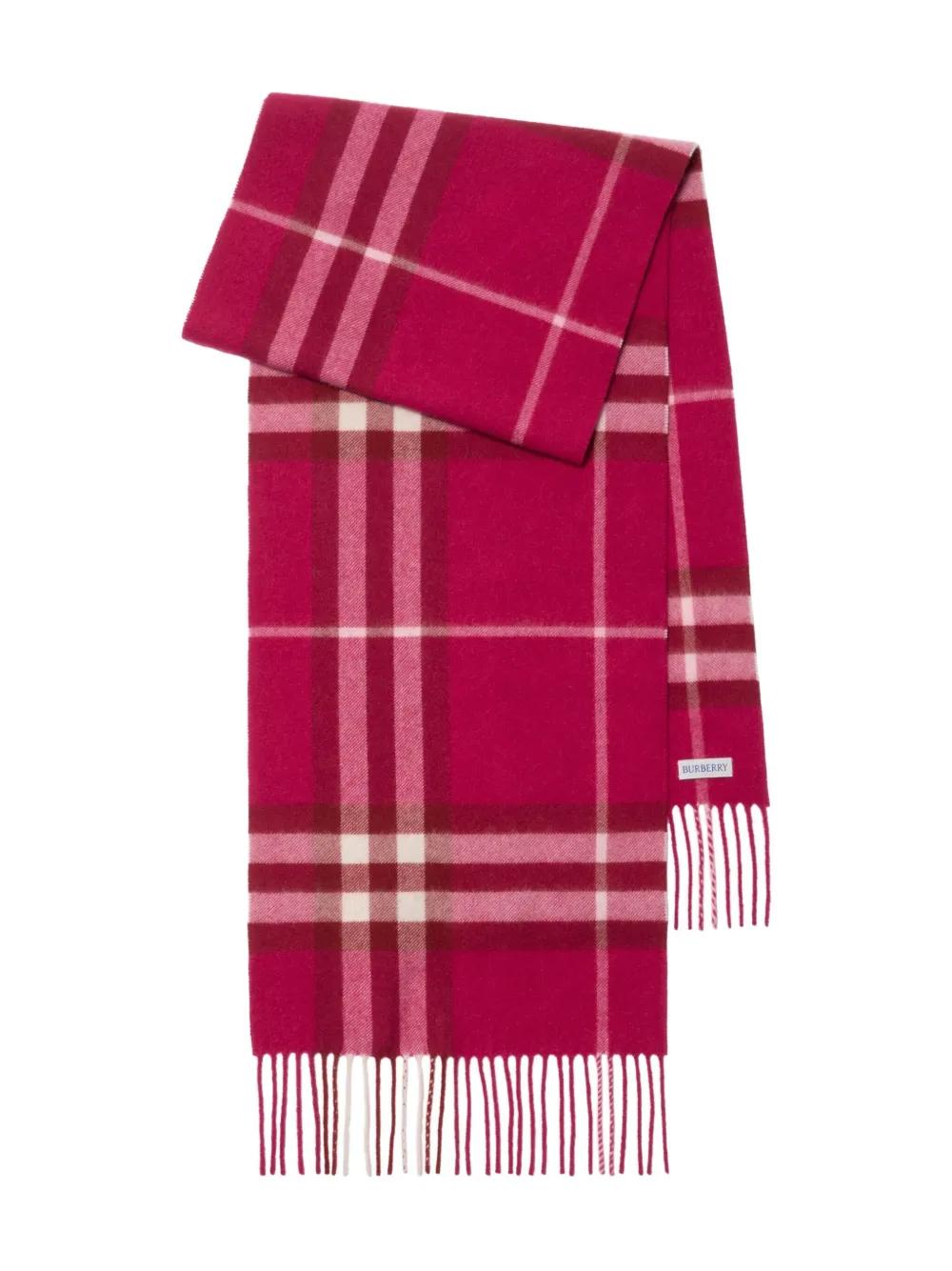 BURBERRY Checked Cashmere Scarf - Wraparound Style