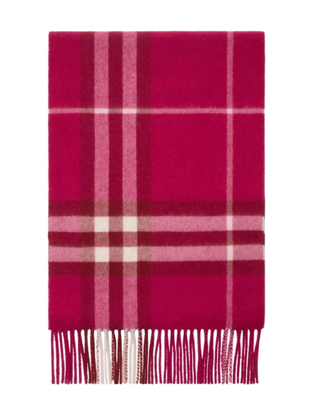 BURBERRY Checked Cashmere Scarf - Wraparound Style