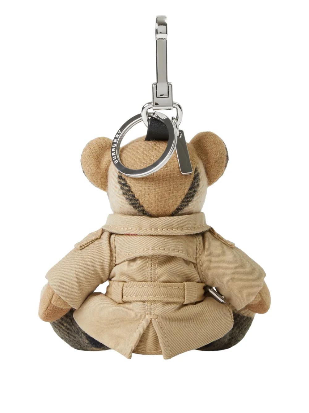 BURBERRY Mini Bear Keychain with Carabiner Attachment