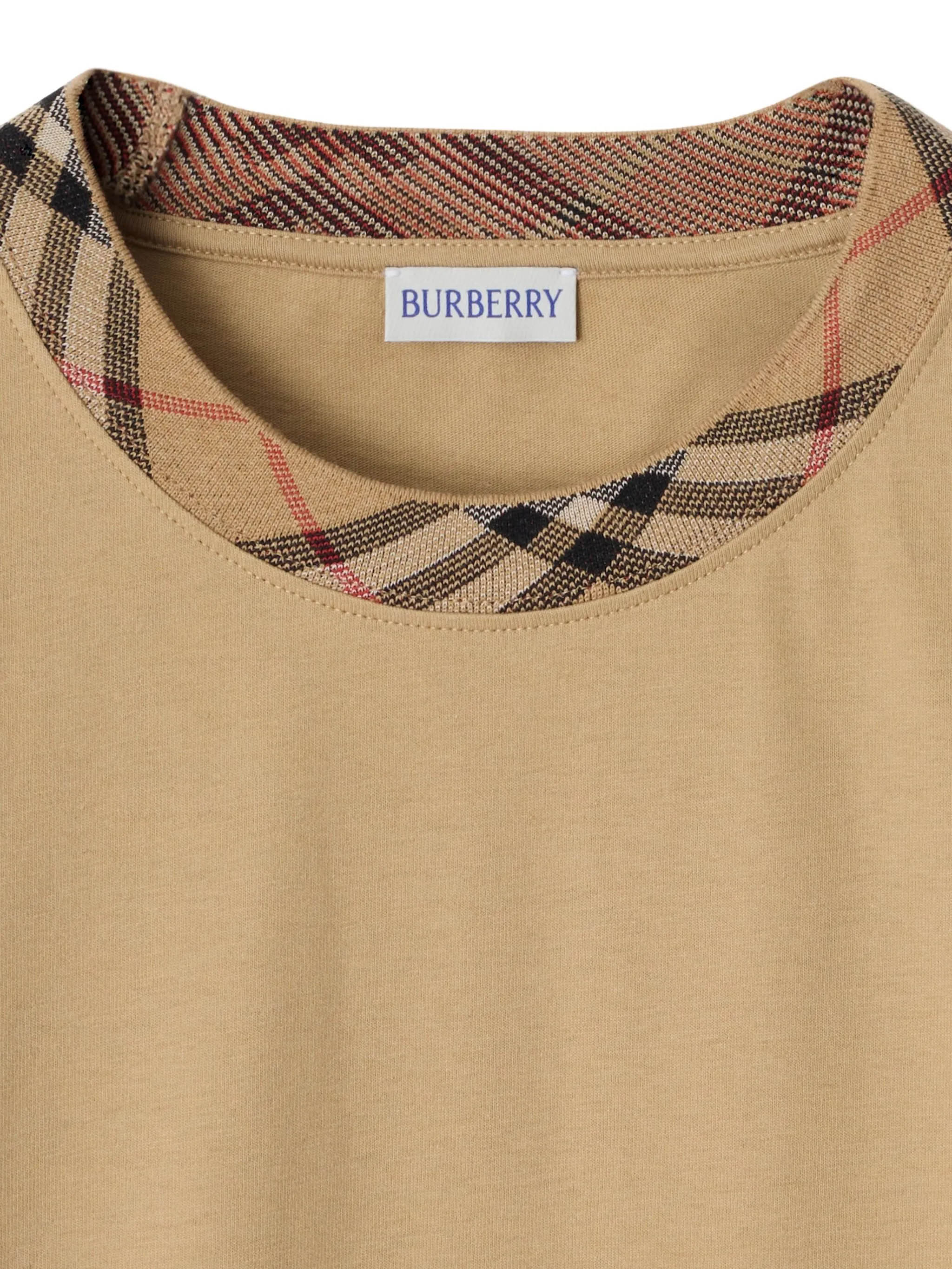 BURBERRY Check Trim T-Shirt - Size M