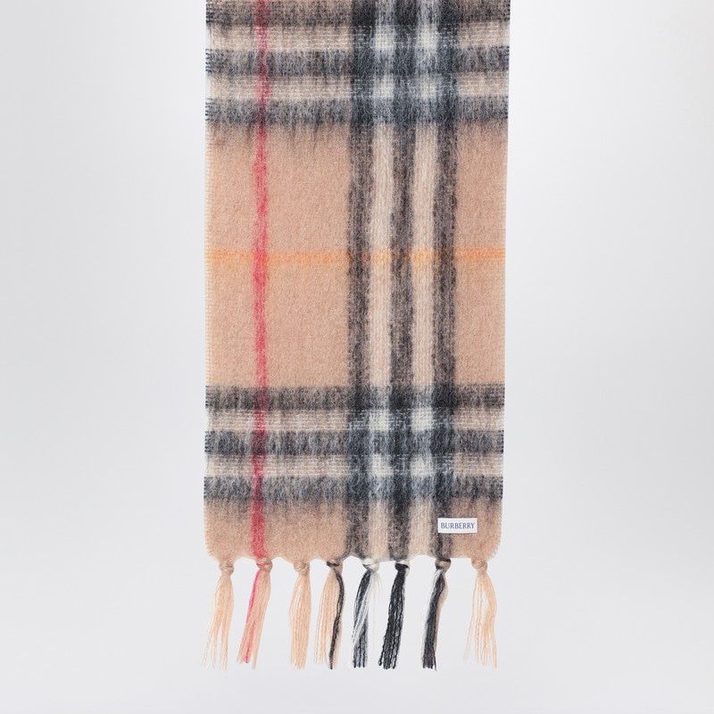 BURBERRY Wool and Mohair Check Scarf