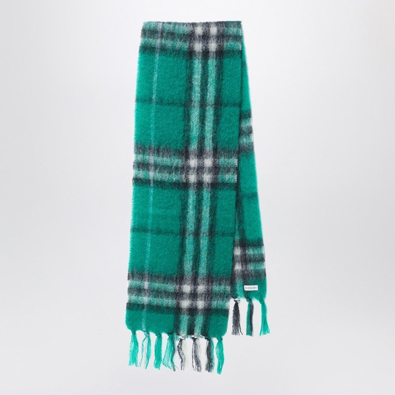 BURBERRY Check Pattern Wool and Mohair Scarf