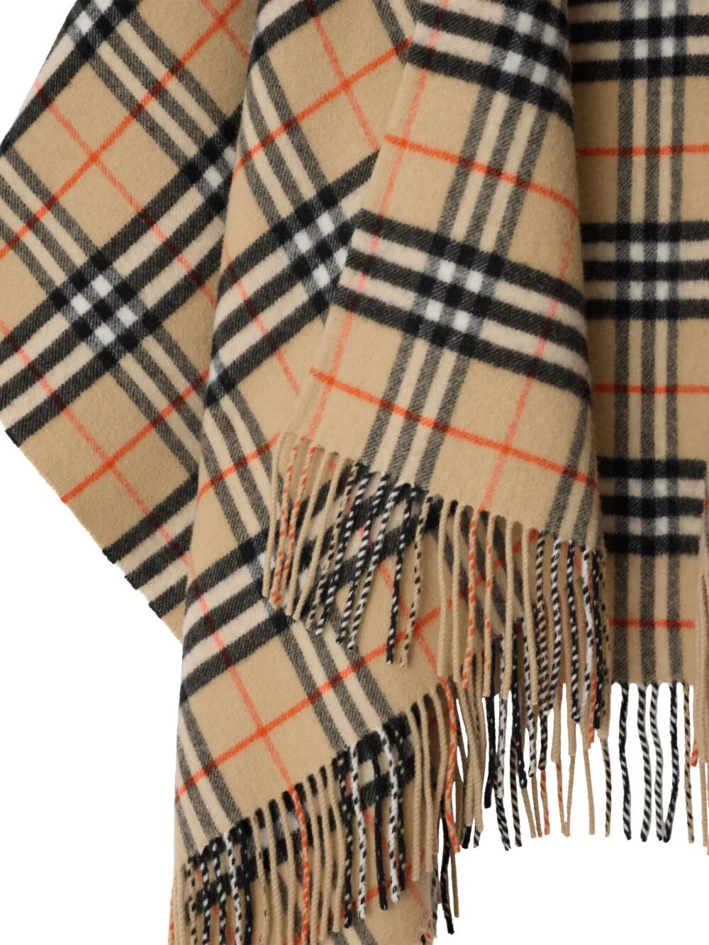 BURBERRY Elegant Check Wool Cashmere Cape