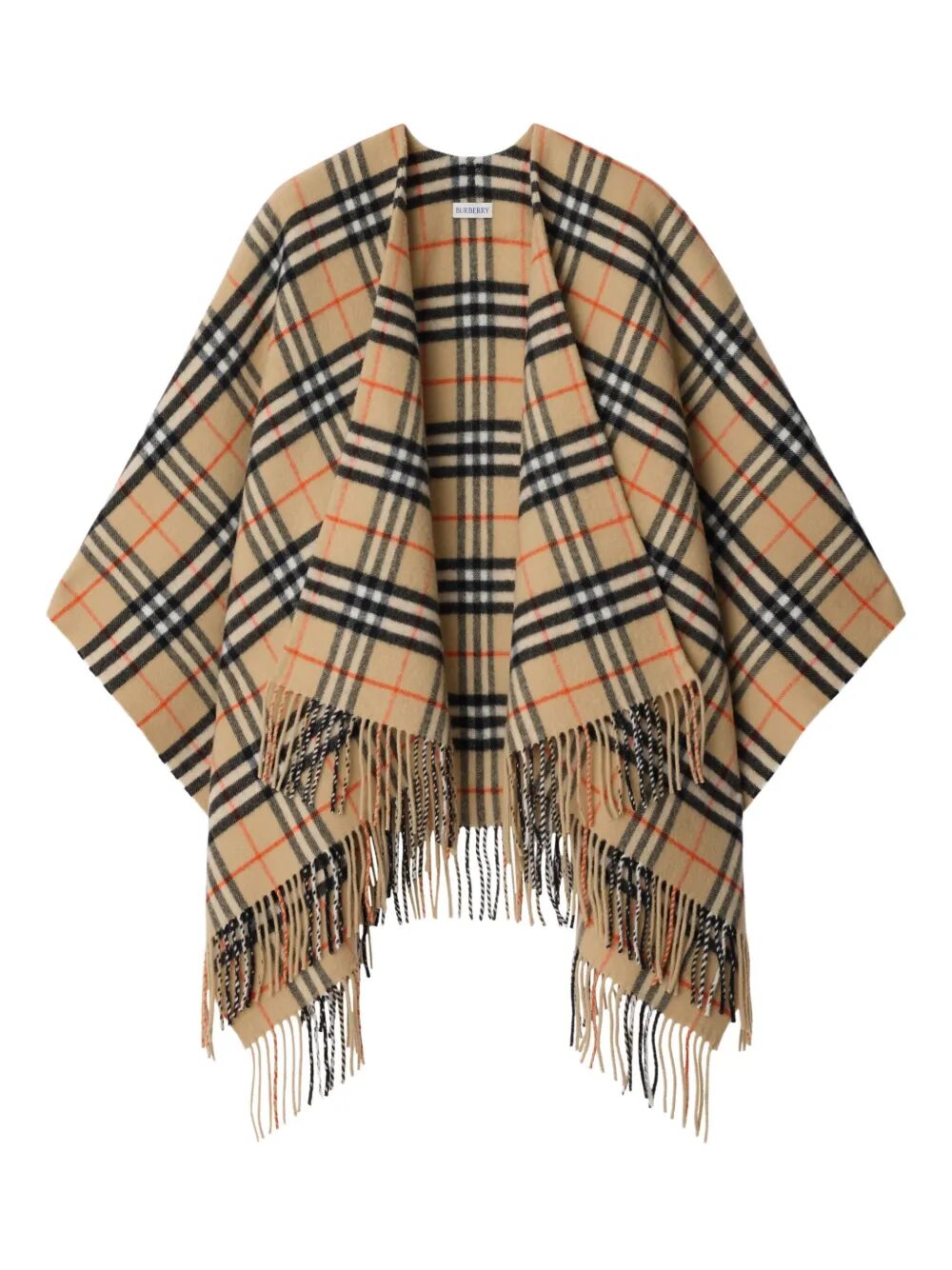 BURBERRY Elegant Check Wool Cashmere Cape