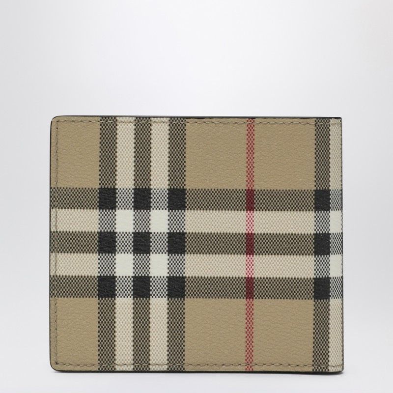 BURBERRY Check Pattern Bifold Wallet