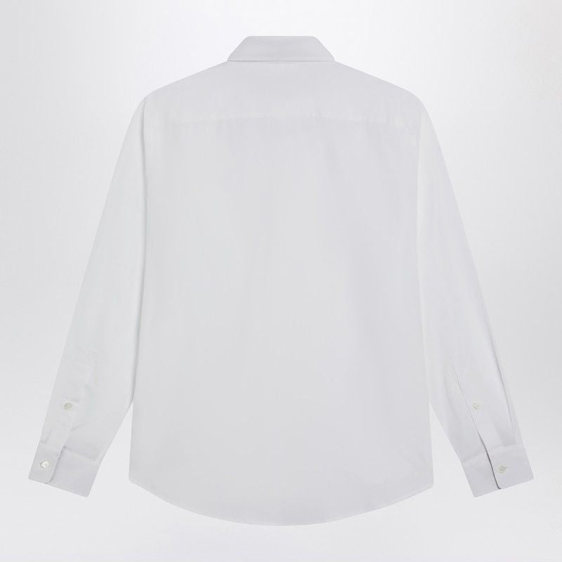 BURBERRY Classic Cotton Shirt with Front Pocket and Rounded Hem