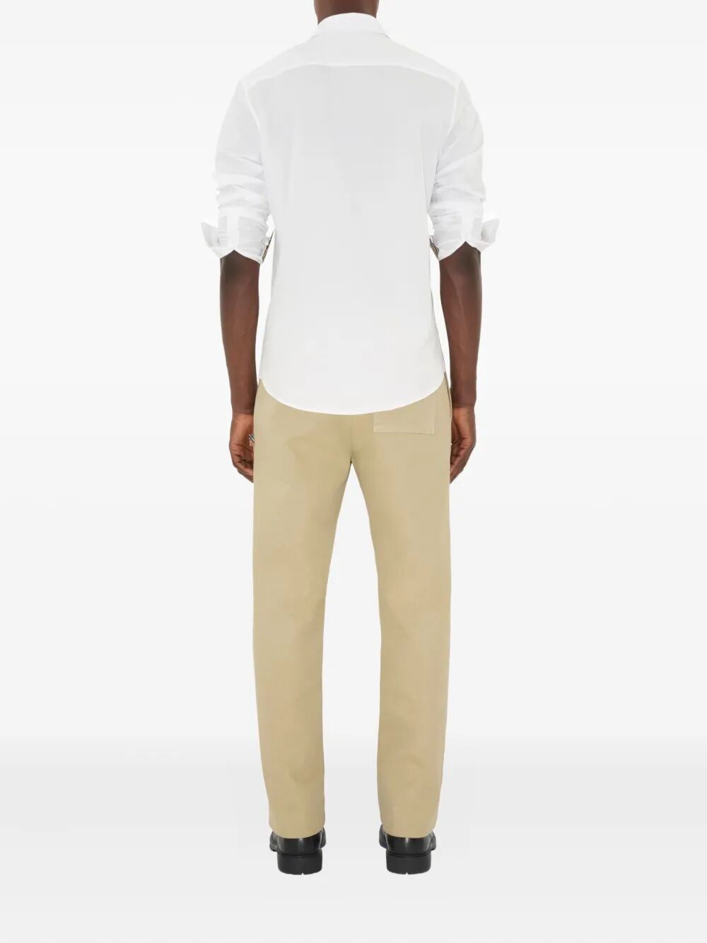 BURBERRY Check Detail Cotton Poplin Shirt