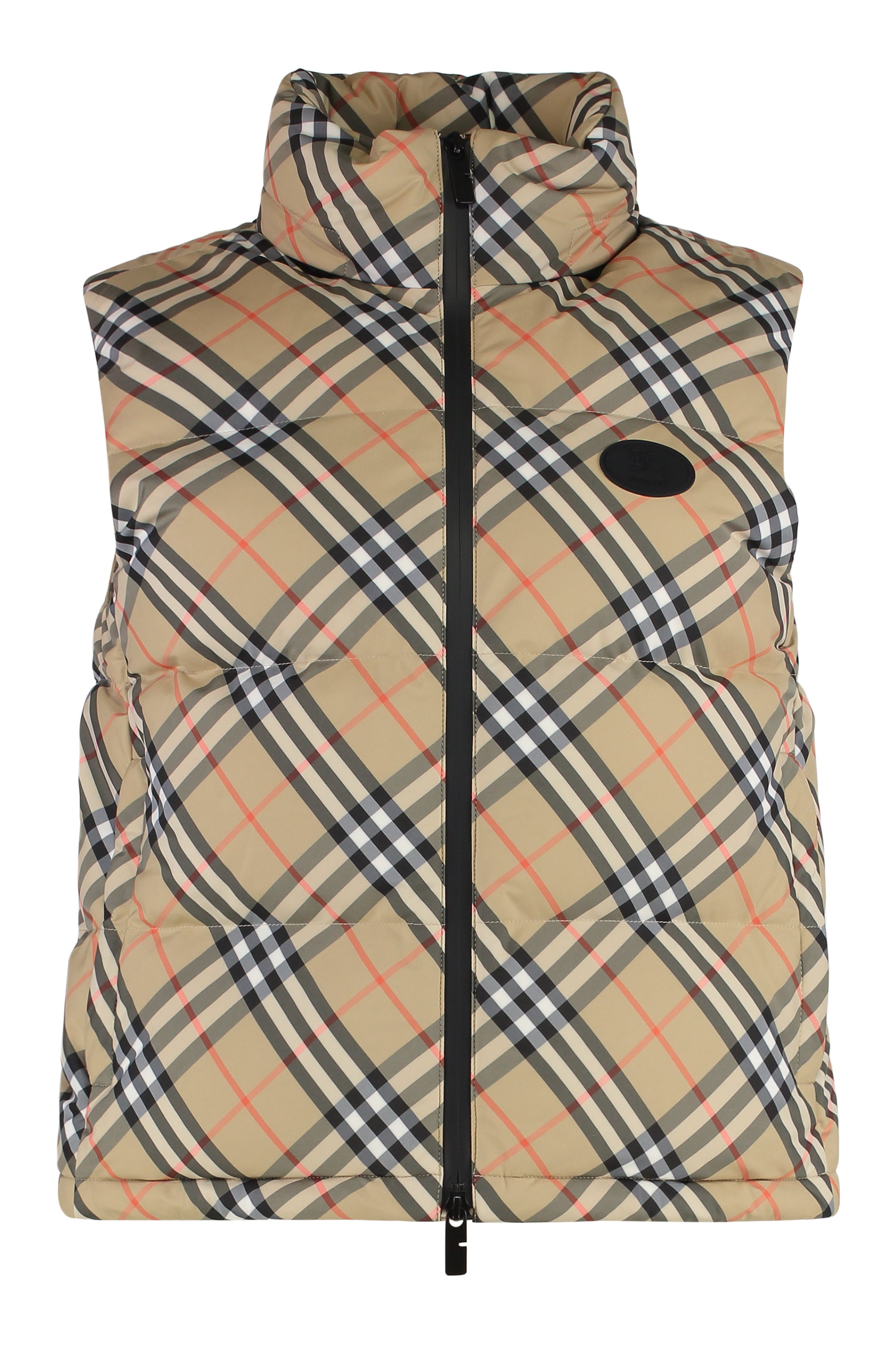 BURBERRY Sleeveless Down Jacket in Check Pattern