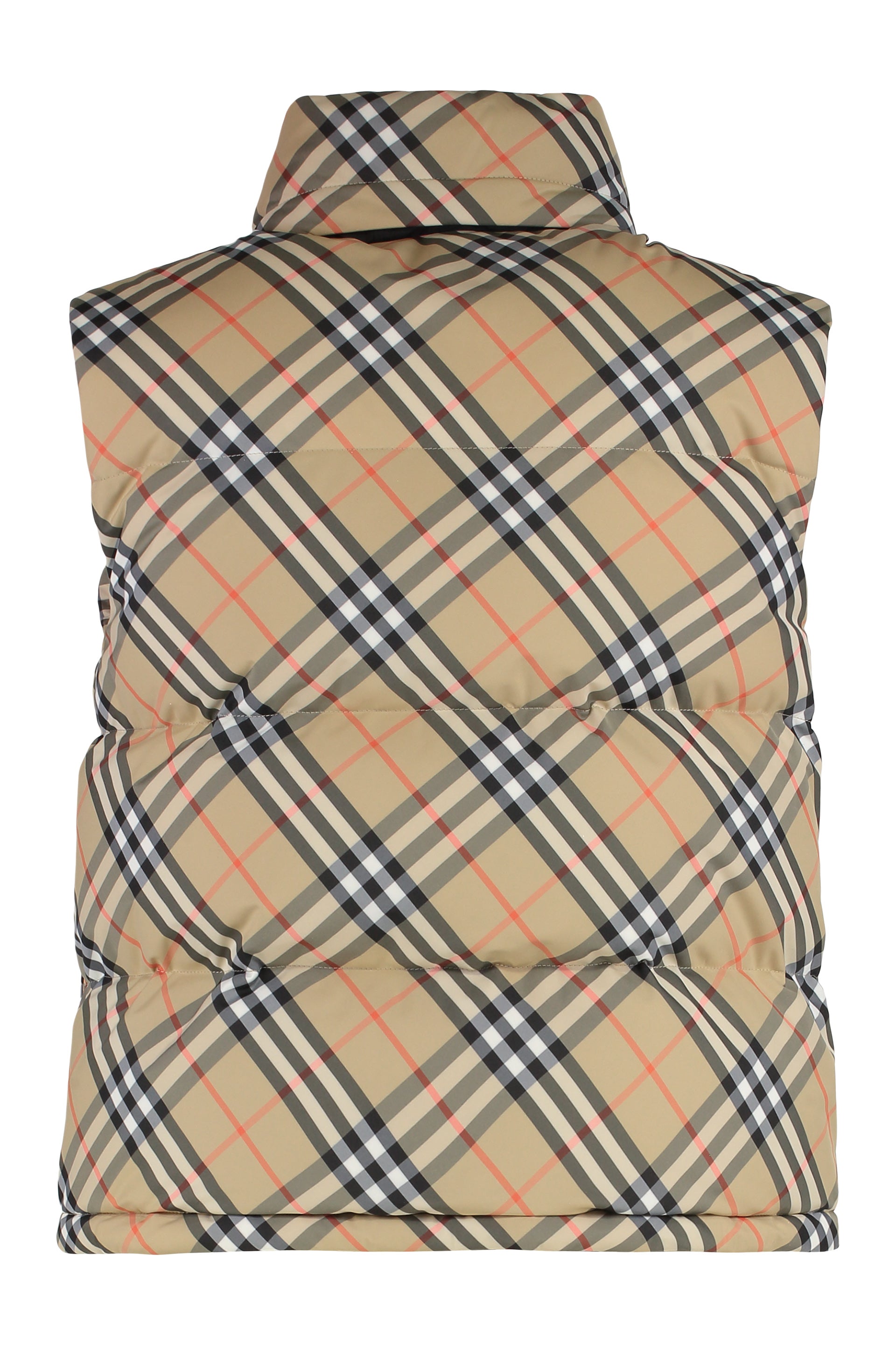BURBERRY Sleeveless Down Jacket in Check Pattern