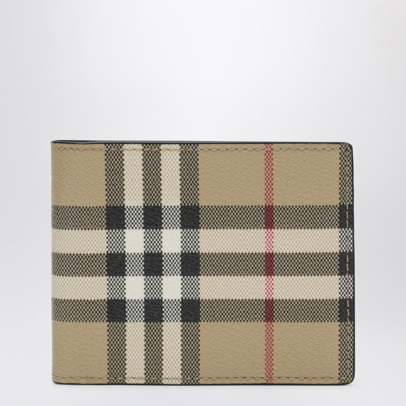 BURBERRY Bi-Fold Wallet with Check Pattern