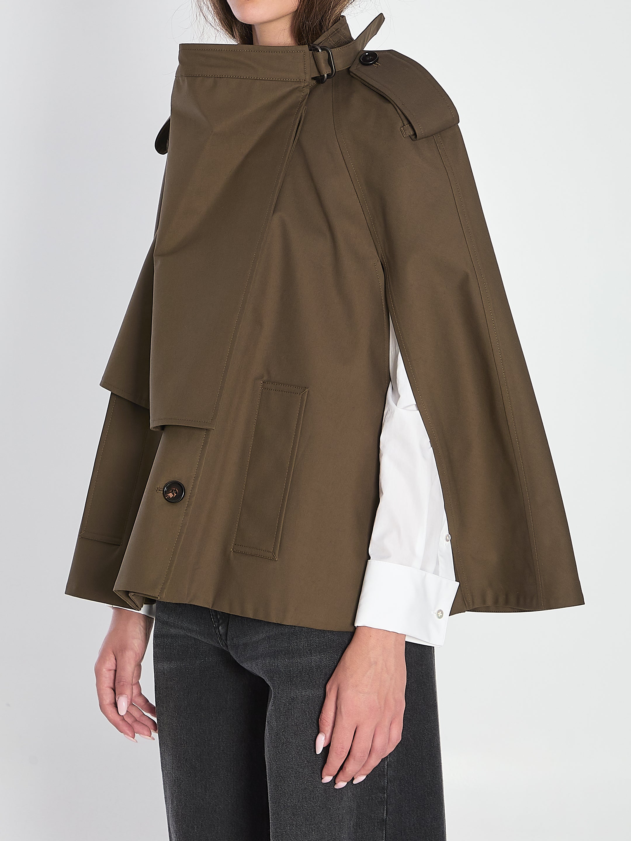 BURBERRY Women’s Military Inspired Poncho Jacket
