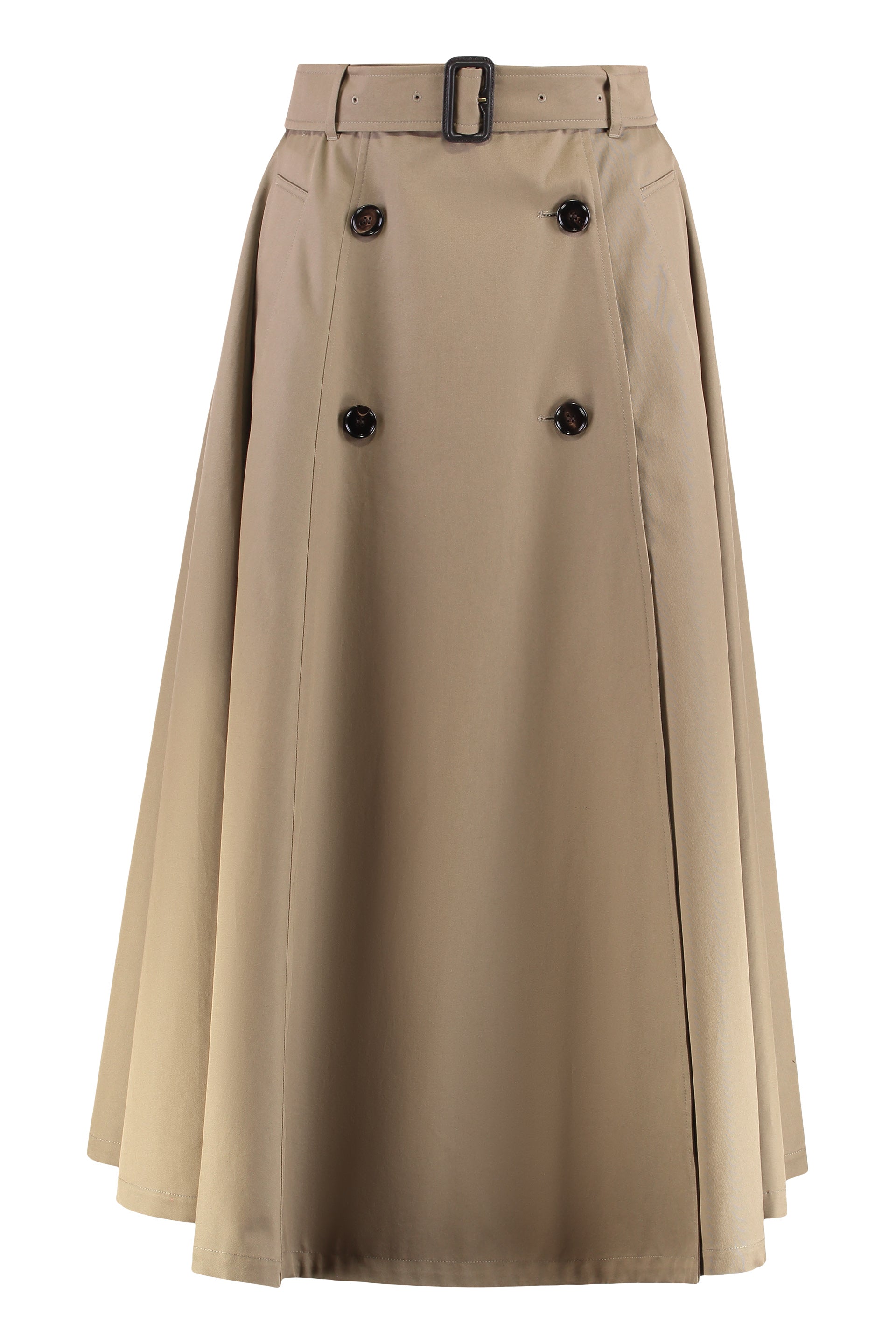 BURBERRY Elegant Flared Midi Skirt with Detachable Belt