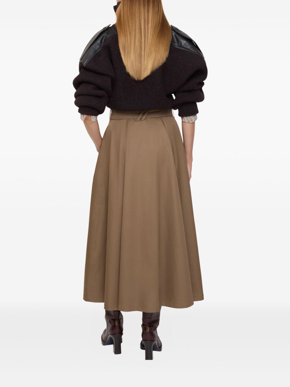 BURBERRY Trendy High-Waisted A-Line Midi Skirt