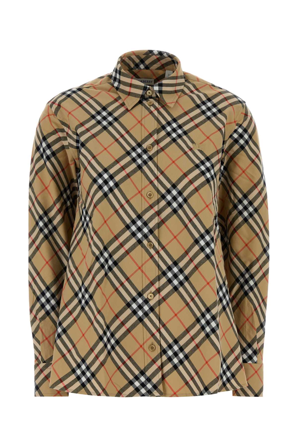 BURBERRY Embroidered Cotton Check Shirt for Women