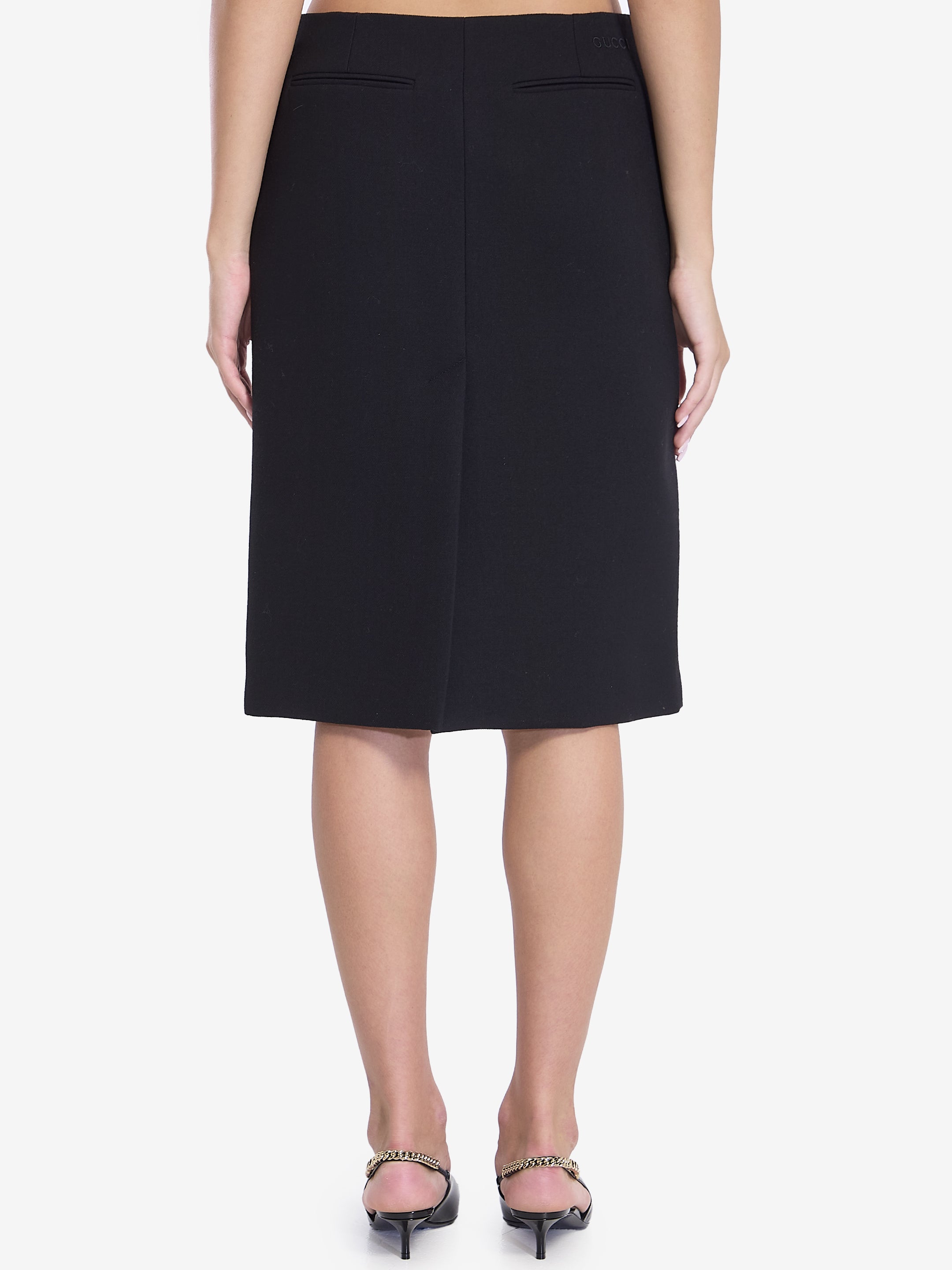 GUCCI Pleated Mini Skirt with Front Slit