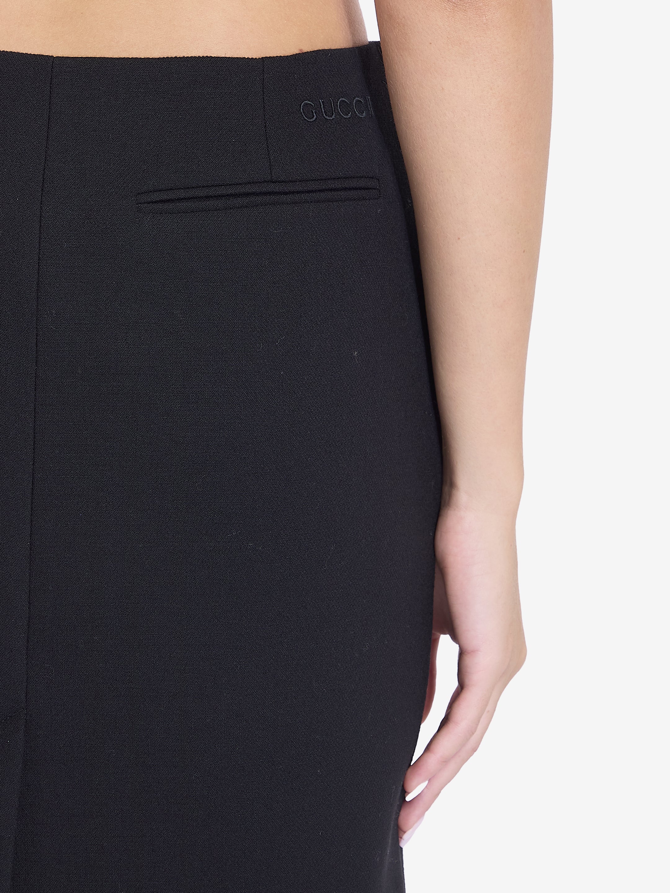 GUCCI Pleated Mini Skirt with Front Slit