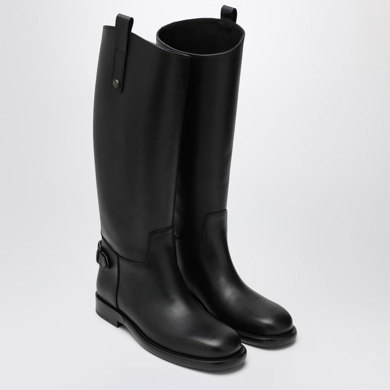 BURBERRY Knee-High Cavalier Leather Boots for Women