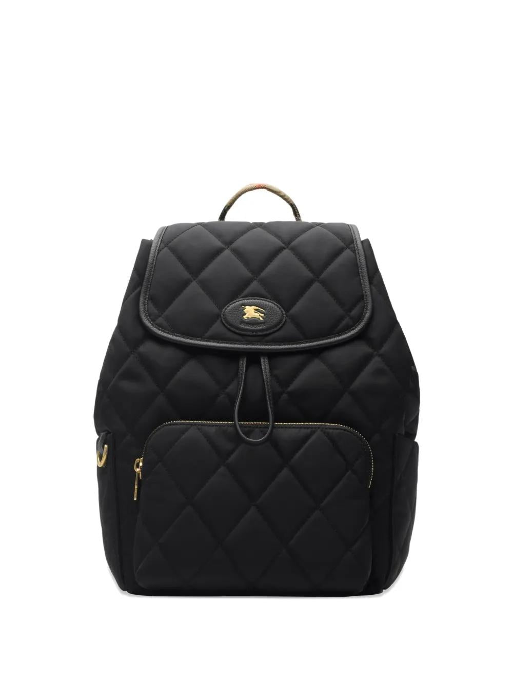 BURBERRY Quilted Mini Backpack with Leather Trim