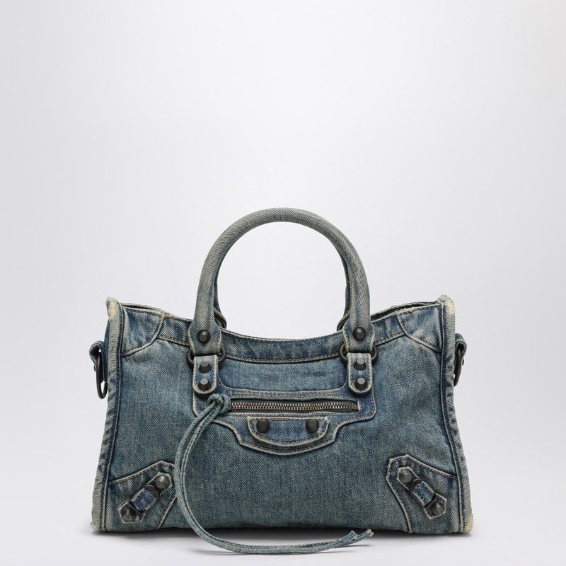 BALENCIAGA Mini Denim Crossbody Tote Handbag