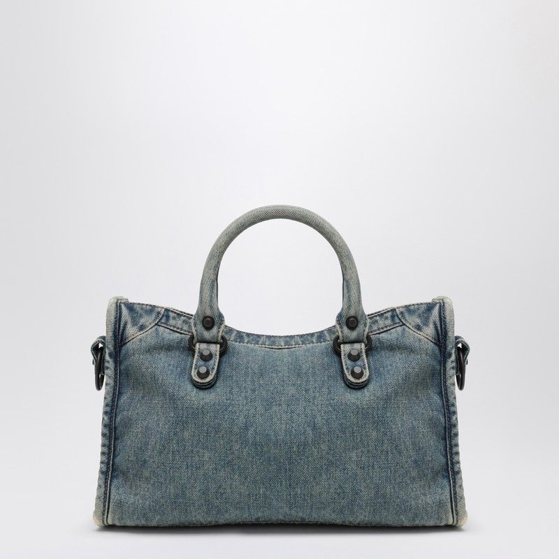 BALENCIAGA Mini Denim Crossbody Tote Handbag