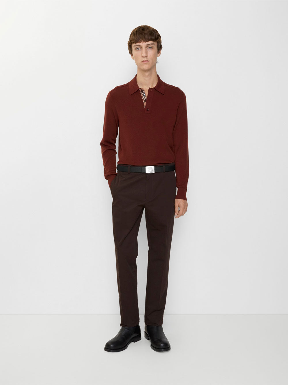 BURBERRY Slim Fit Cotton Chino Trousers for Men