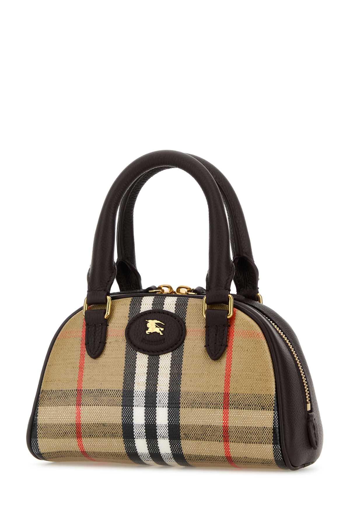 BURBERRY Mini Embroidered Canvas Highlands Handbag
