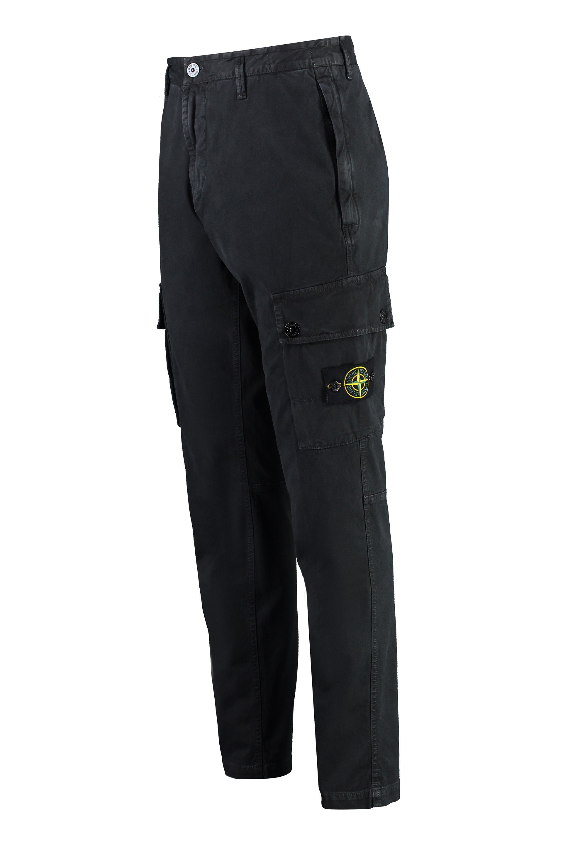 STONE ISLAND Cotton Trousers with Logo for Men