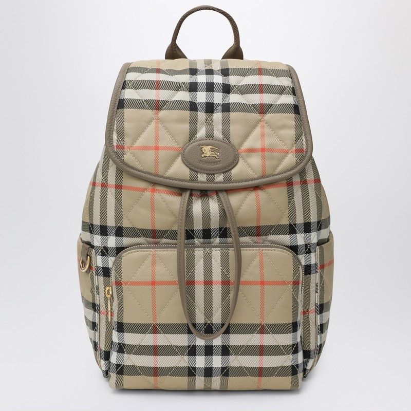 BURBERRY Check Motif Quilted Nylon Mini Backpack for Women