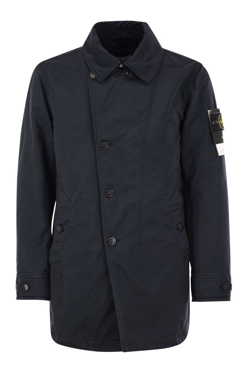 STONE ISLAND Men's Mini Short Trench Jacket with Anti-Drip Treatment