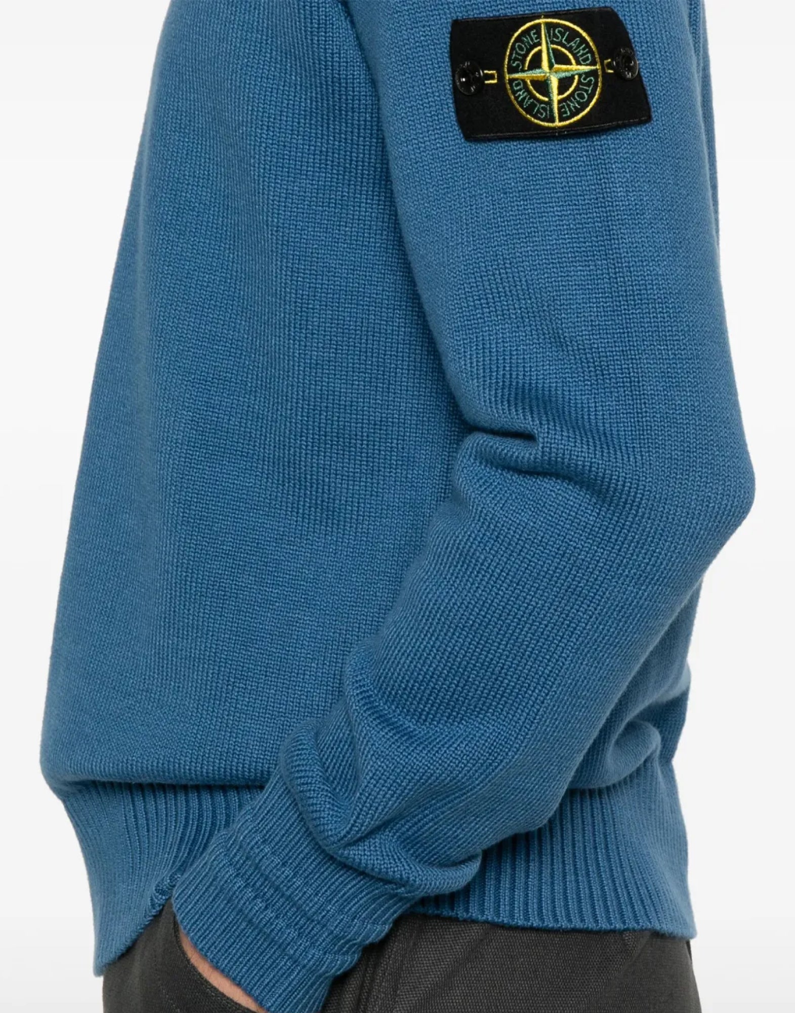 STONE ISLAND Compass Logo Patch Long Sleeve Sweater for Men