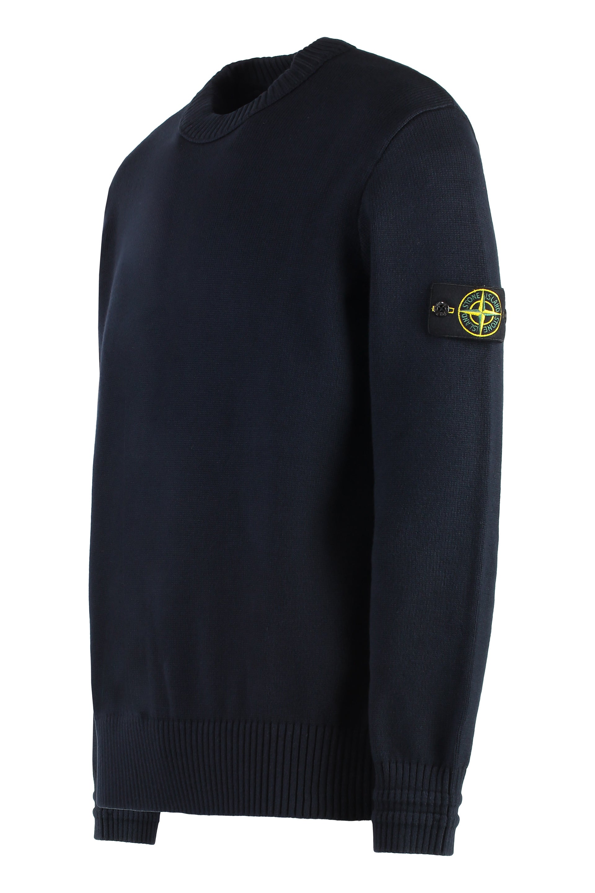 STONE ISLAND Long Sleeve Crew-Neck Sweater with Removable Logo Patch