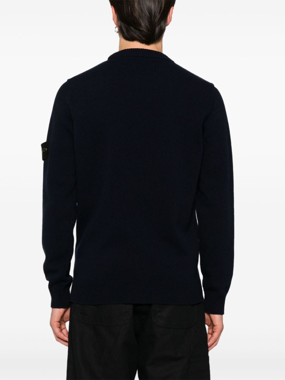 STONE ISLAND Wool-Blend Crew-Neck Sweater with Removable Logo Patch