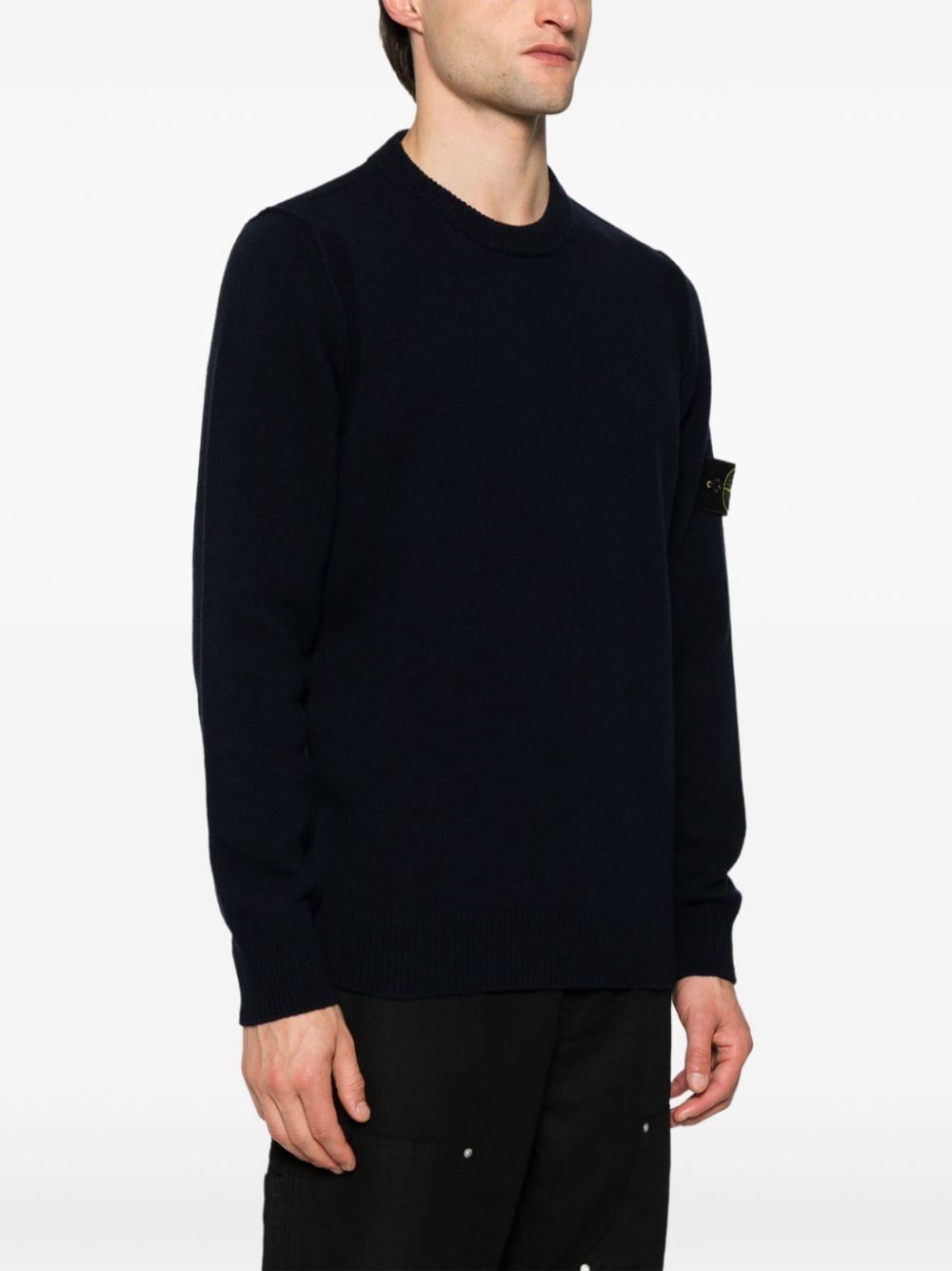 STONE ISLAND Wool-Blend Crew-Neck Sweater with Removable Logo Patch