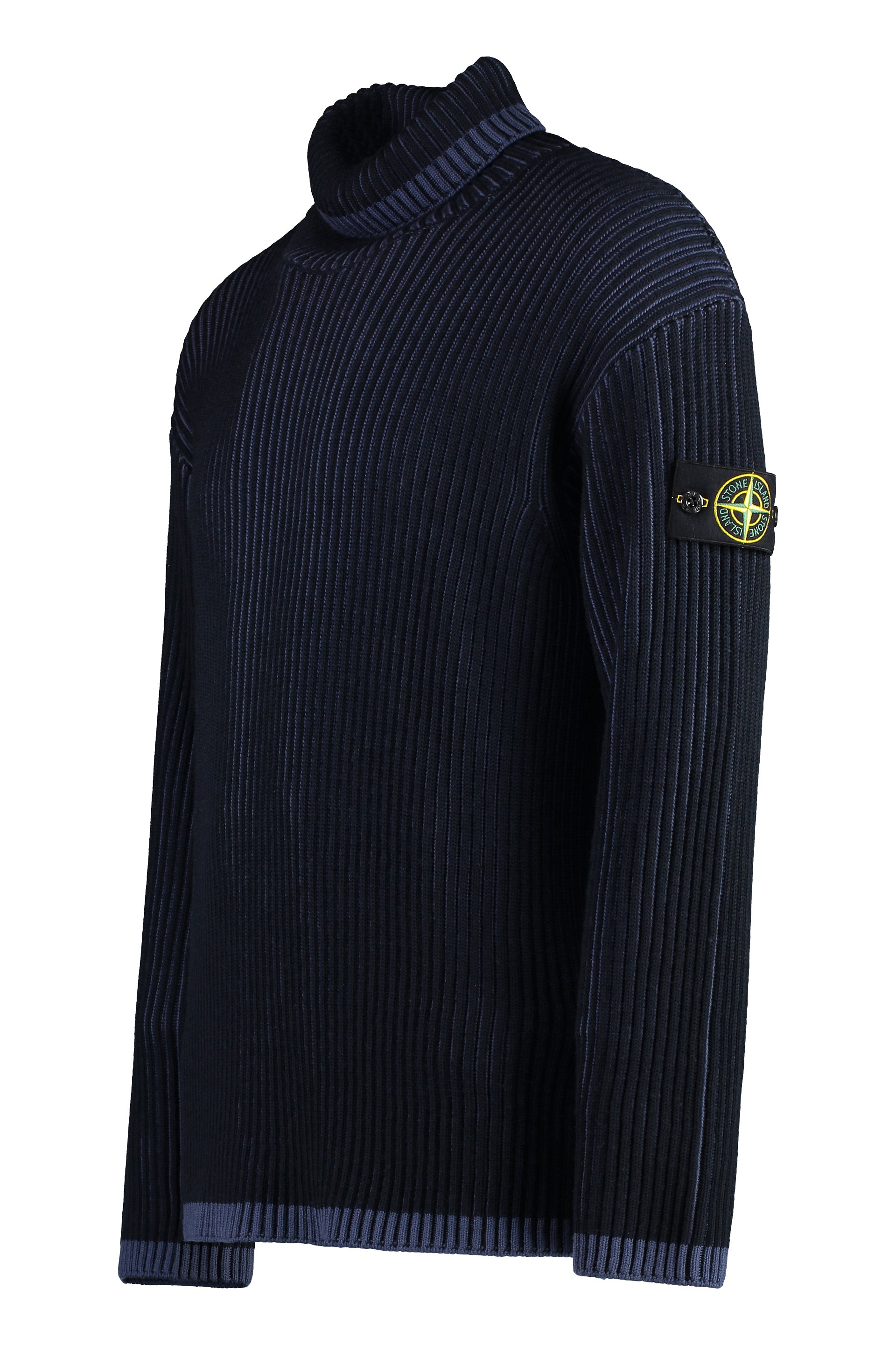 STONE ISLAND Midnight Blue Wool Sweater for Men