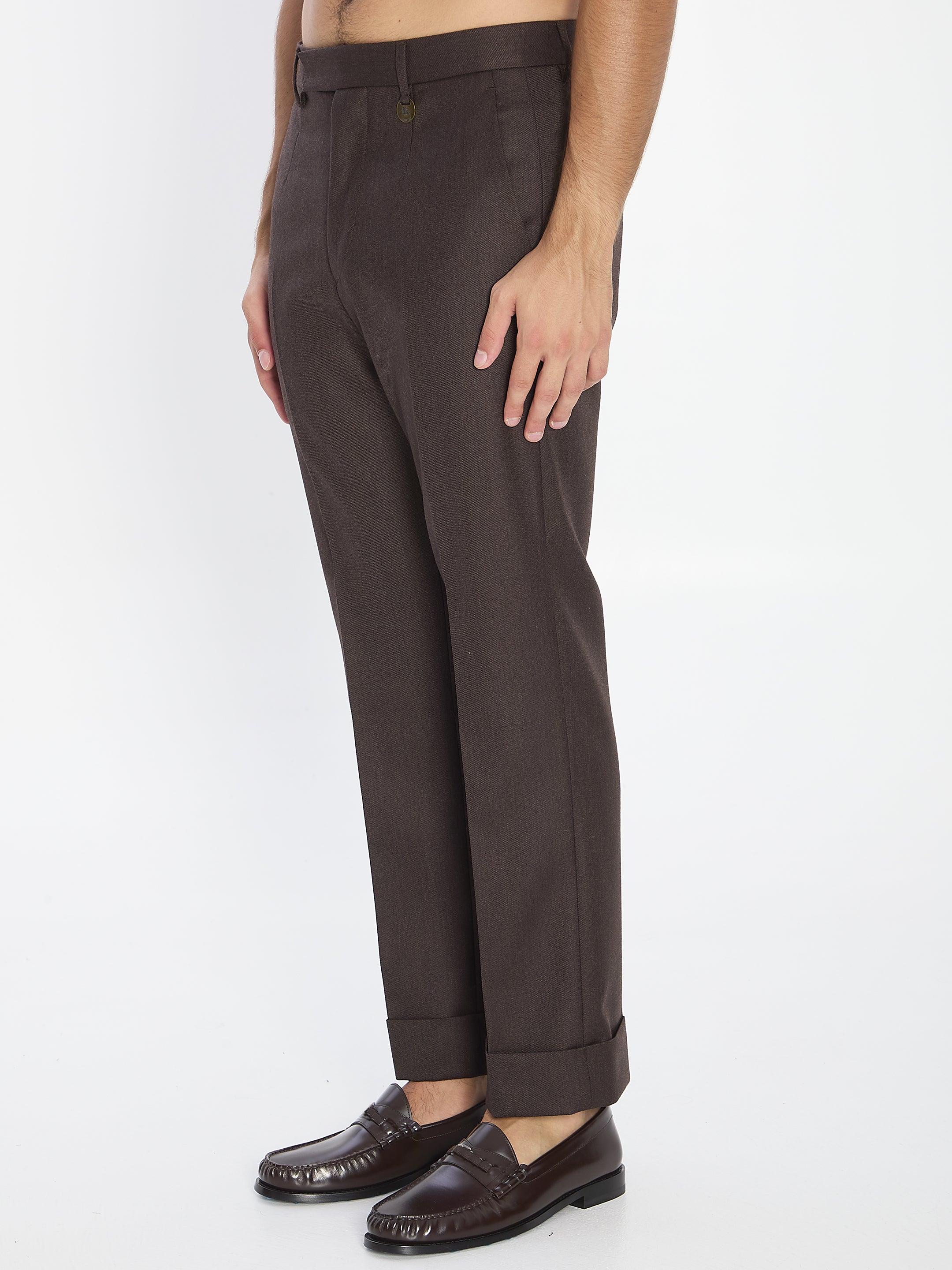 BURBERRY Tailored Wool Trousers - Size 48 IT