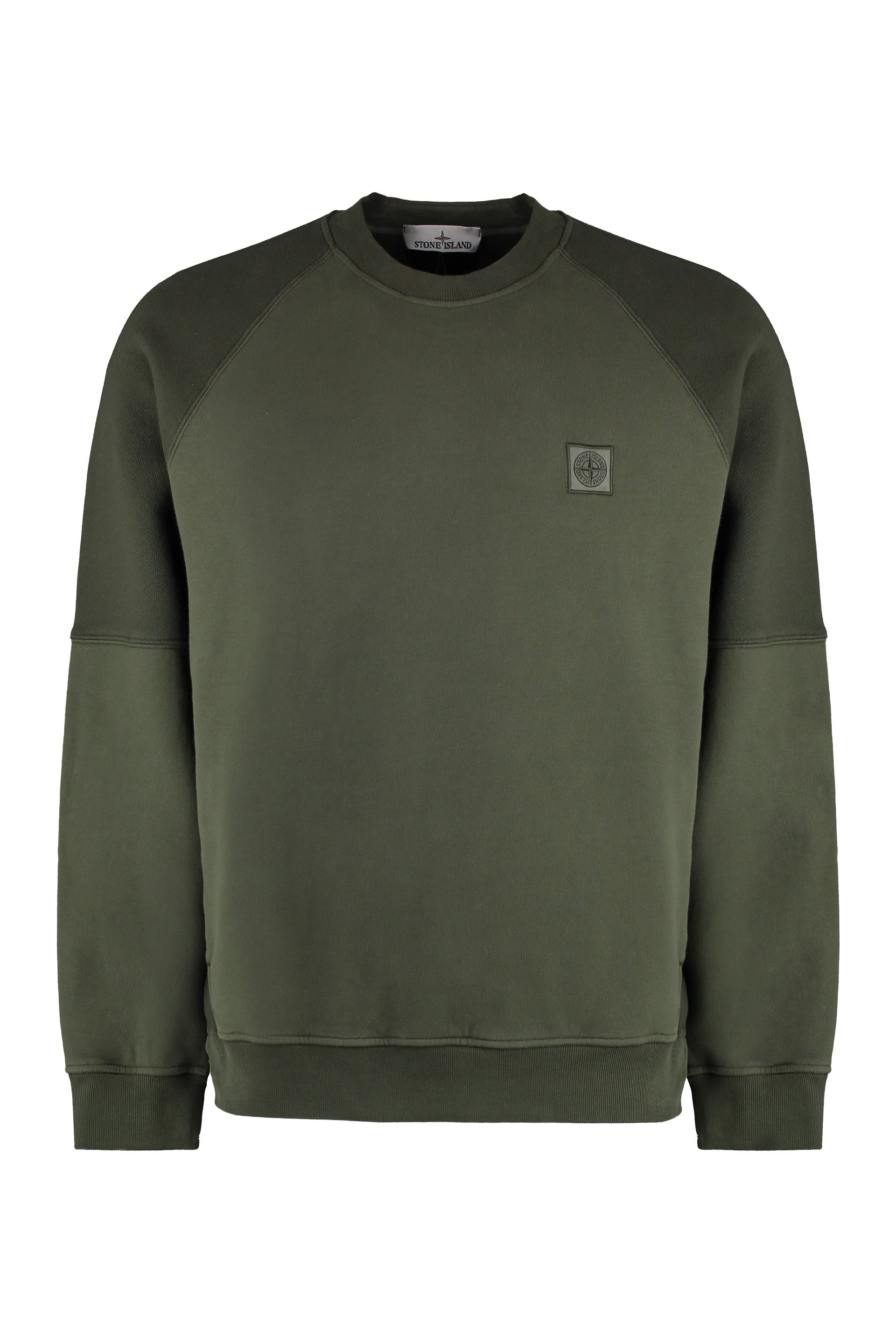 STONE ISLAND Cotton Crew-Neck Sweatshirt with Two Side Pockets - Fall 2024