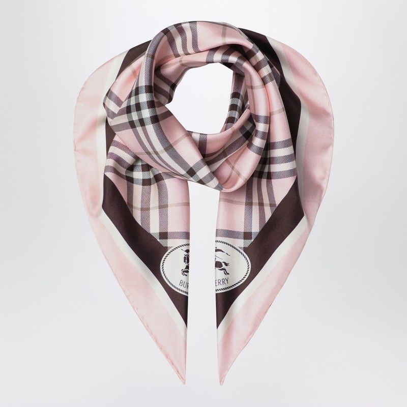BURBERRY Silk Check Pattern Scarf for Women