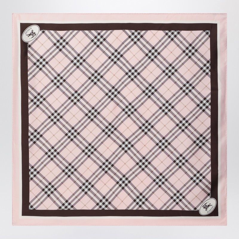 BURBERRY Silk Check Pattern Scarf for Women