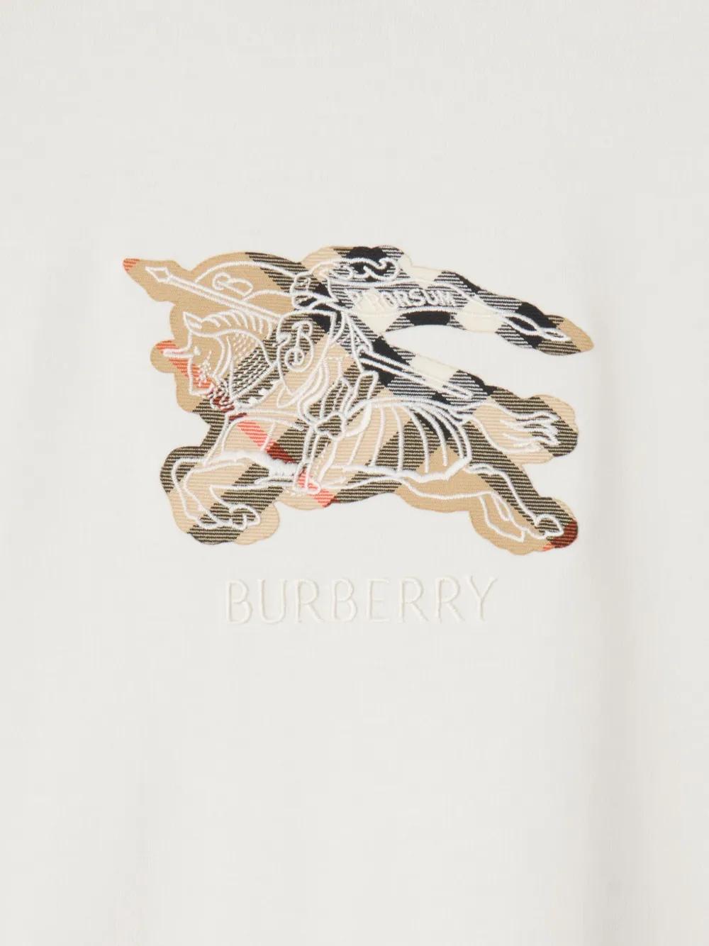 BURBERRY Cotton T-Shirt with EKD Check Design for Men