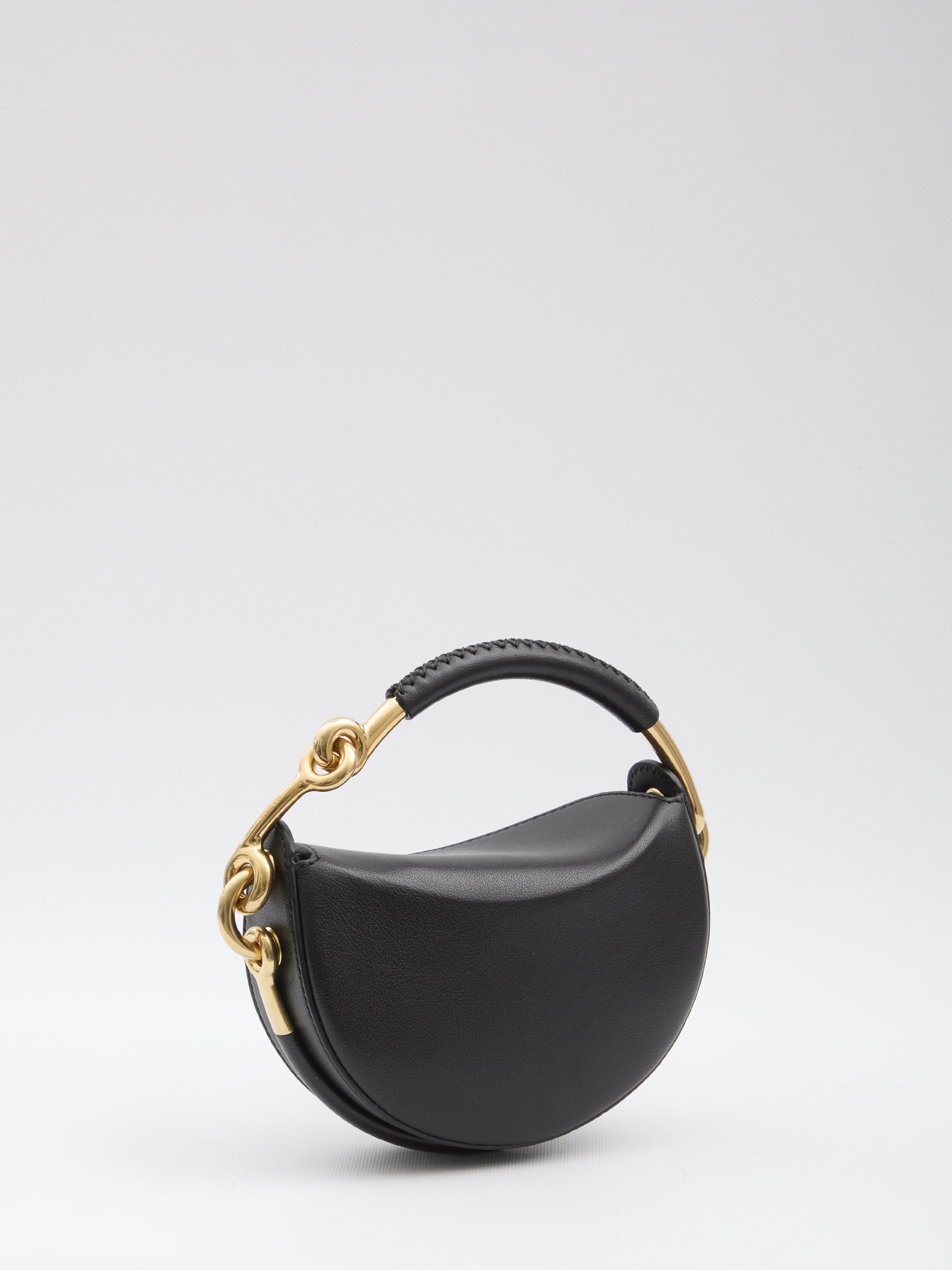 BURBERRY Mini Hammered Buffalo Leather Crescent Handbag